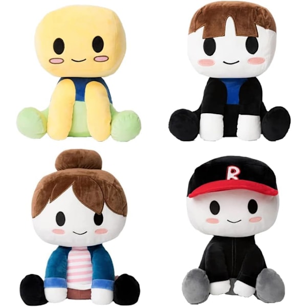 Blox Buddy plyschleksaker, Blox Buddy plyschleksaker, Blox Buddy plysch Rookie, Roblox Bacon Girl, Cool Boy Hat Doll, Jul plyschdocka present-C