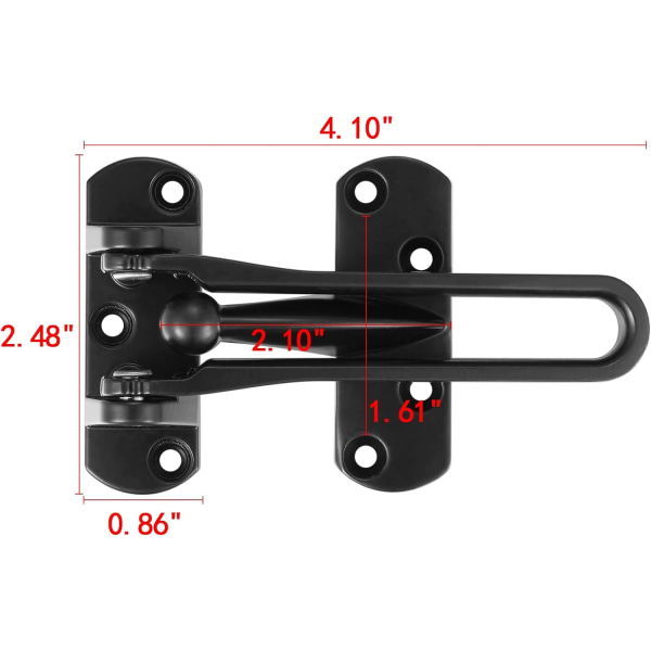 2 pakkausta kodin turvallisuuden oven lukko, keinuvarren oven suoja etu- ja sisäovelle, turvallinen lapsiturvallinen vahvistus ovenpysäytin