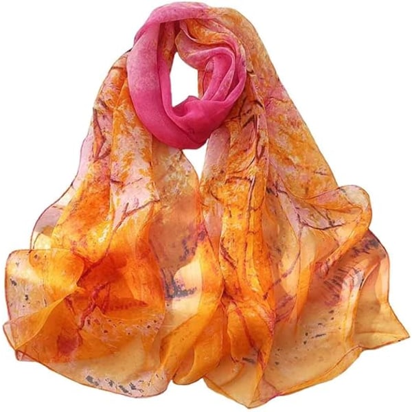 Letvægts Chiffon Halstørklæder til Kvinder Mode Halstørklæder Gennemsigtig Print Sjal Ferie Halstørklæde