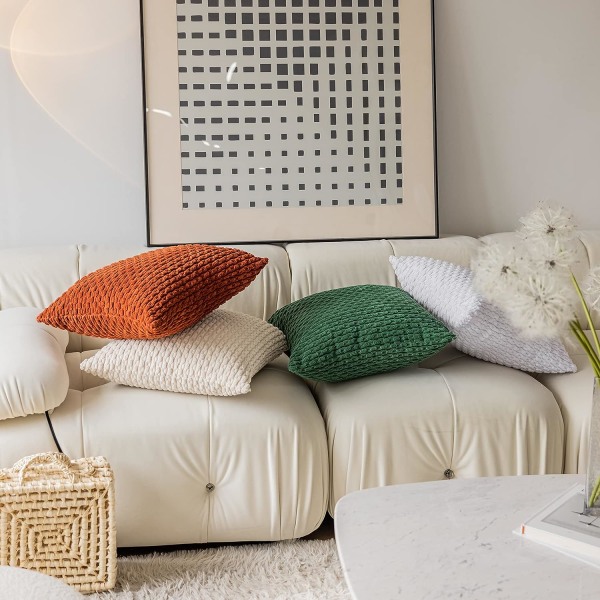 Kuddfodral, kuddfodral för stol/soffa/säng/bil, bekvämt manchestertyg med ränder, 12 x 20 tum, bränd tegel, dubbla delar
