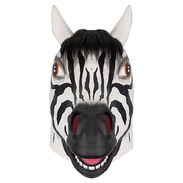 Halloween Cosplay Dyrehoveddækning Hvid Brun Sort Hest Maske Latex Maske D