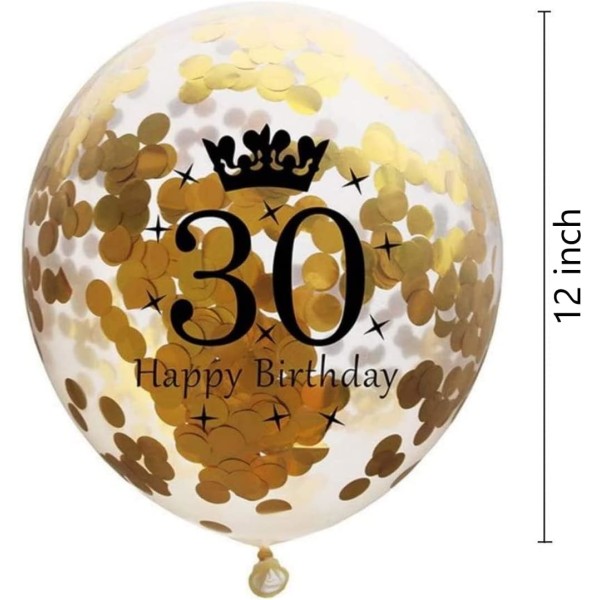 Antal balloner 30 guld - 30-års fødselsdagsdekorationer Balloner 12 tommer, balloner Nummer 30 balloner Guldballoner Fødselsdagsfestdekorationer