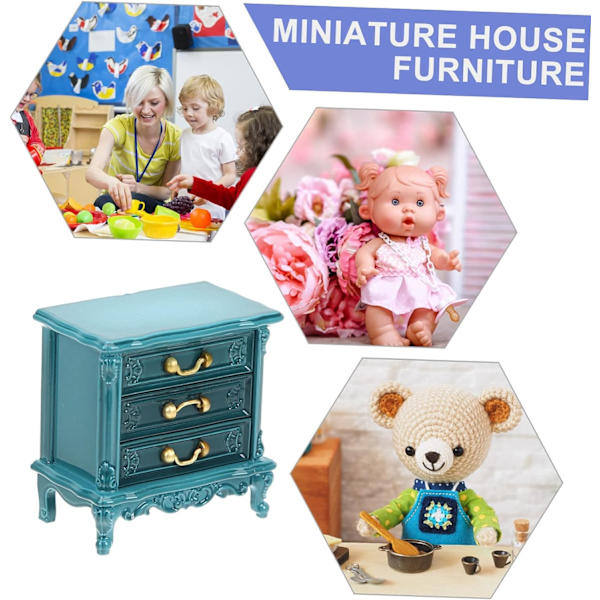 Mini nattbord Miniatyr møbler Tre bokhyller Mini møbler Mini husmøbler Nattbord Fehager tilbehør