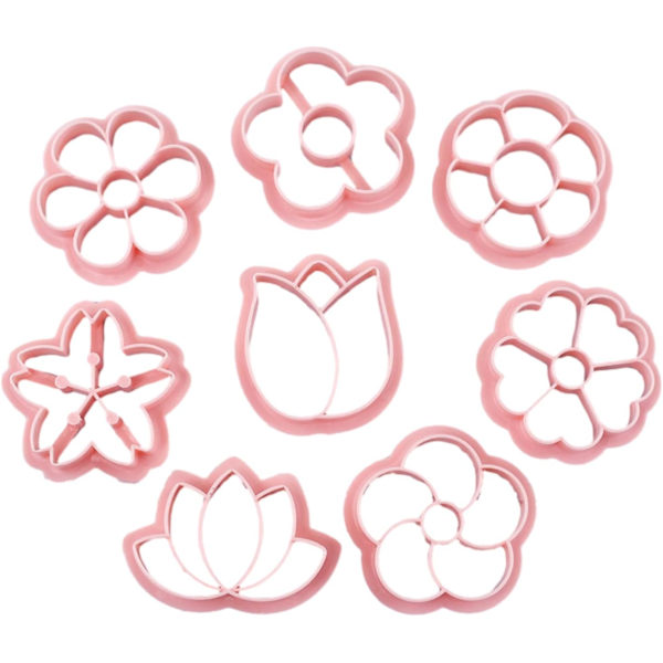 8 st mini blomformade kakskärare set kexformar perfekta bakverktyg för bakverk