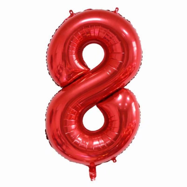40 tums röda stora siffror 0-9 Födelsedagsfestdekorationer Heliumfolie Mylar Big Number Ballong Digital åtta