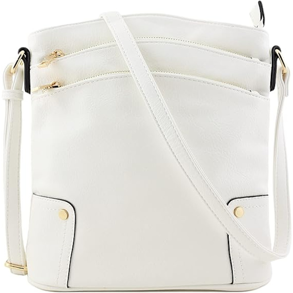 Triple Zip Pocket Stor Crossbody Bag