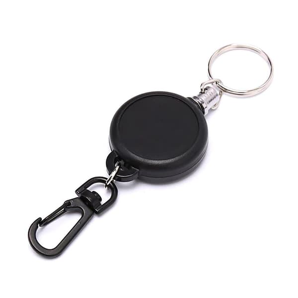 2-PACK Retractable Key Holder / Keychain Yoyo Function Black Black Svart