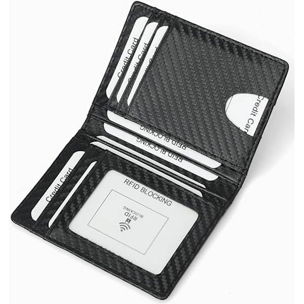 Minimalistisk frontlommepung - RFID-blokerende ægte læder slank bifold pung til mænd og kvinder