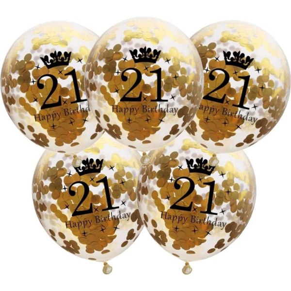 Nummer ballonger 21 gull - 21. bursdagsdekorasjoner Ballonger 12 tommer, ballonger Nummer 21 ballonger Gullballonger Bursdagsfestdekorasjoner