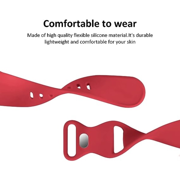 Band kompatibla med Apple Watch 42 mm 44 mm 45 mm 49 mm, ersättningsarmband för sporttillbehör i mjuk silikon för kvinnor män（röda）