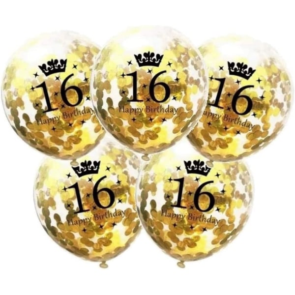 Nummerballonger 16 gull - 16-årsdekorasjoner Ballonger 12 tommer, ballonger Nummer 16 ballonger Gullballonger Bursdagsfestdekorasjoner