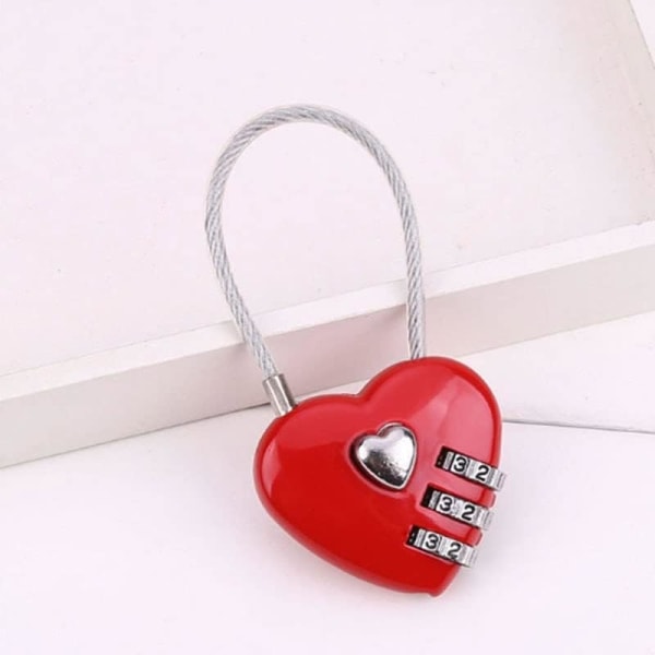 Mini Love Shape Zinklegering Reb Password Password Hængelås Rejse Bagage Pakke Password Lås