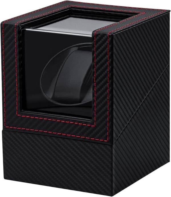 Automatic Watch Winder Box in PU Leather, Single, Automatic Watch Display, Wristwatch Storage