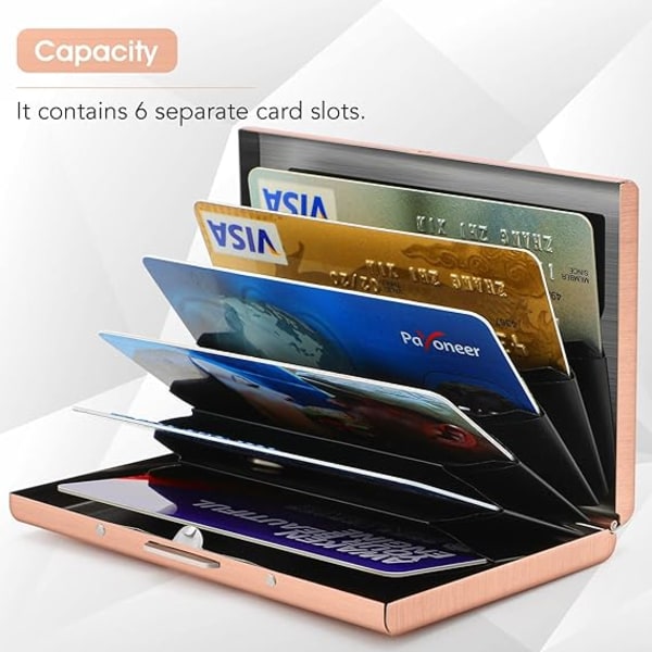 Kreditkortholder, unisex metalkortpung Slank ID-kortholder RFID Shield Beskyttelsesetui Pengeclips Visitkortetui i rustfrit stål