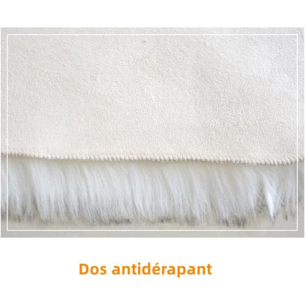 Faux saueskinnsullteppe, syntetisk saueskinn mykt luksuriøst ull sofateppe pute dekorere stuen og soverommet (45cm, grå)