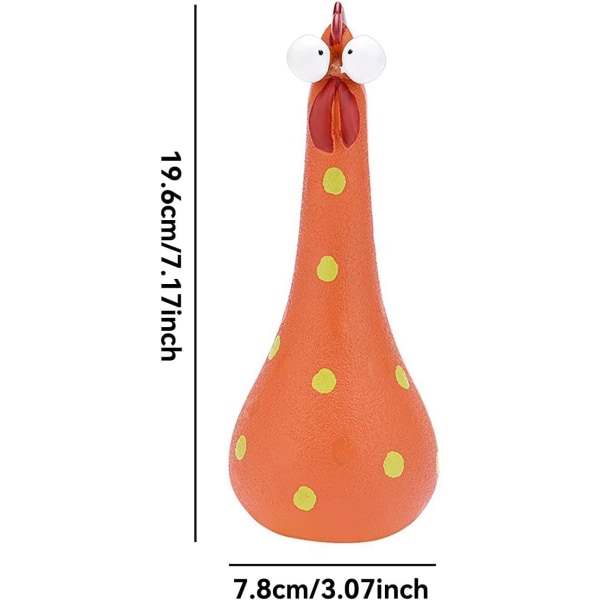 1 stk. Lang Hals Stor Øje Kylling Ornament, Kylling Statue, Dum Kylling Dekoration Harpiks Statue Ornamenter med Lang Hals