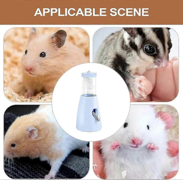 Hamster Water Bottle Hamster Water Bottle with Stand, 80ml Leak-Proof Bottomless Bottle for Hamsters, Mice, Squirrels, Hedgehogs, Rabbits
