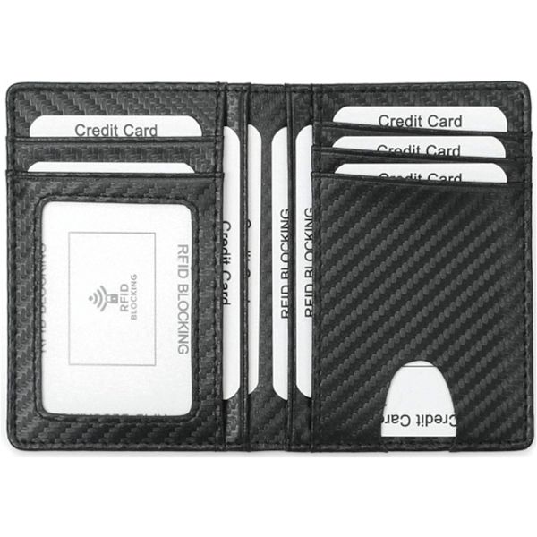 Minimalistisk forlommepung - RFID-blokerende ægte læder slank bifold-pung til mænd og kvinder