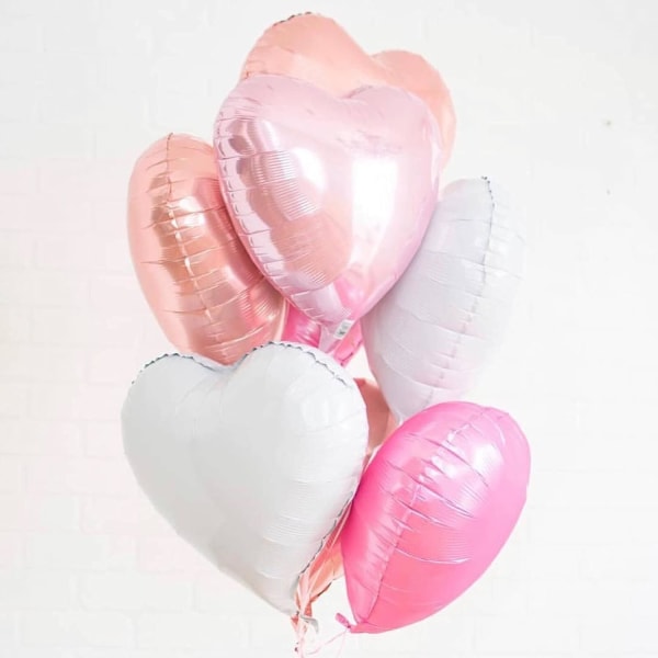 10 stk grå hvit folie hjerteformede ballonger 18 tommer hjerte mylar ballonger for baby shower bryllup Valentine dekorasjoner kjærlighet ballonger