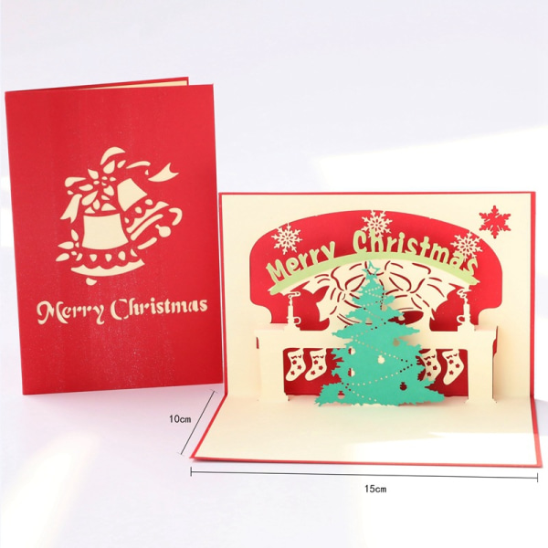 Pop Up julehilsenskort 3D feriehilsenskort Laser Cut God Jul Godt Nyttårskort med konvolutt