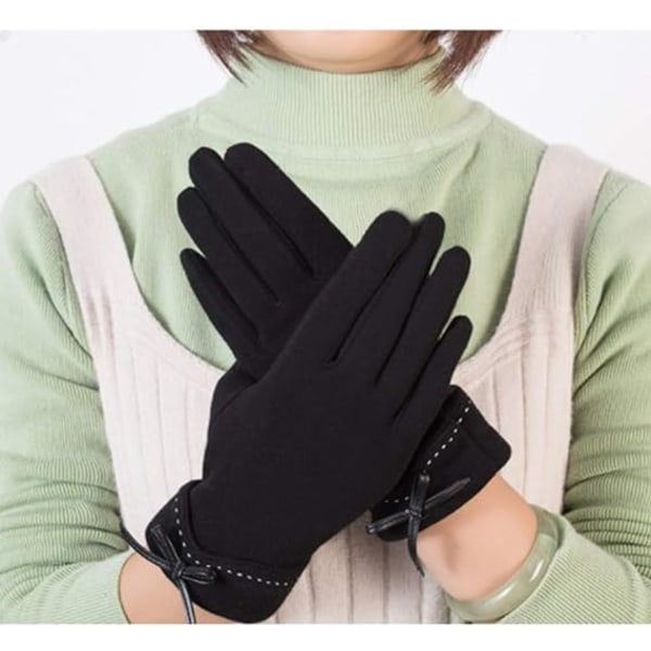 Tuulenpitävät paksuvuoratut kosketusnäytölliset puhelinkäsineet naisille Lady Lady Winter Warm Gloves,E