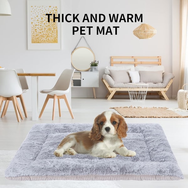 Hundemadras, kæledyrsmadras, hundetæppe (L(90 x 70CM), Wicker Gray)