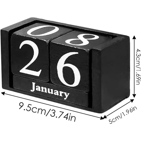 Trænedtælling, bryllupsnedtællingsblok, træskrivebordsstykker, evig kalender, skrivebordsornament til vindueskarme, sofaborde-A