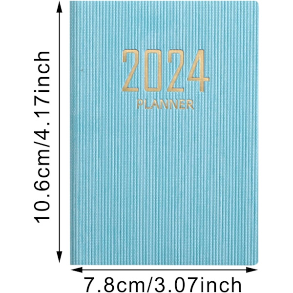2 stk., 2024 Planlægger 2024 Kalender 12 Måneders Planlægger 2024-2025 Daglig Ugentlig og Månedlig Agenda Notebook A7 PU Læder Cover（RØD）