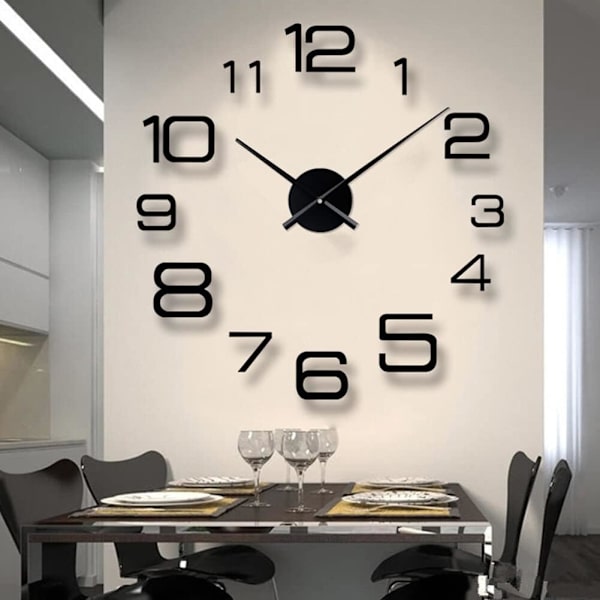 3D Clock Hands Simple Wall Clock Large Clock Pointer Living Room Bedroom Office Wall Clock Decoration