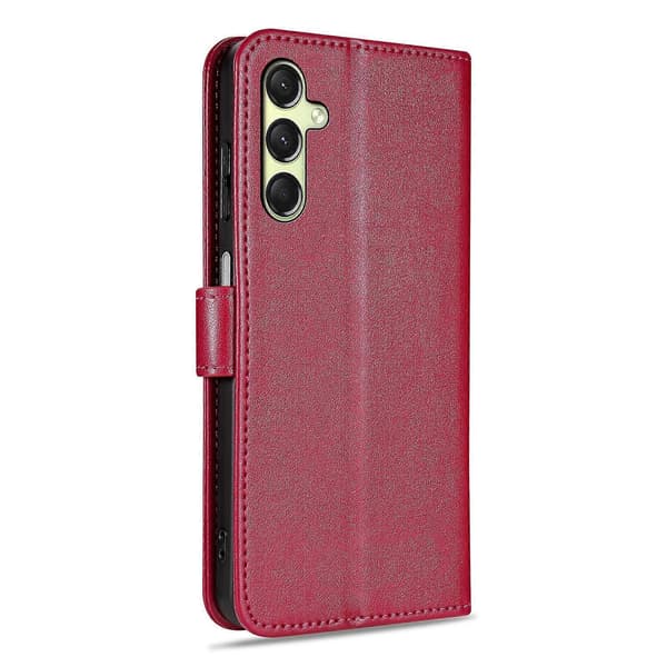 AZNS Sheepskin Texture Flip Case Red Red For Samsung Galaxy A15
