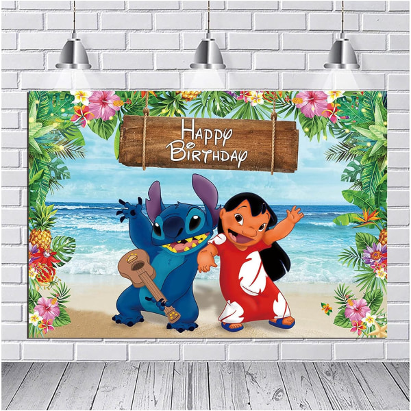 Summer Beach Ocean Photo Backdrops 5x3ft tegneseriefotografibakgrunn for barn Gratulerer med dagen