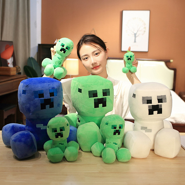 Minecraft Creeper Dockdocka Halsband Minecraft Creeper Speltillbehör Plyschdocka green 23cm【0.13kg】