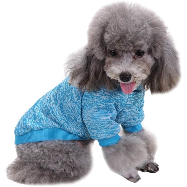 Hundkläder för hundar Hundtröja Mjuk förtjockning Varm valphundskjorta Vintervalptröja för hundar (X-Large, Ljusblå)