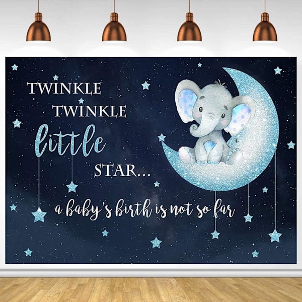 Blå Elefant Fotografi Bakgrund Baby Shower Fest Födelsedag Djur Bakgrund (7x5FT/2.1x1.5m)