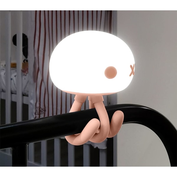 Lasten yövalo │Ladattava LED-yövalo baby │ Himmennettävät Baby Touch -ohjausvalot latauksella 1200 mAh │ Ihana meduusamuoto (vaaleanpunainen)