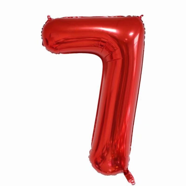 40 tommer rødt store tall 0-9 bursdagsfestdekorasjoner Heliumfolie Mylar stort tallballong Digital syv