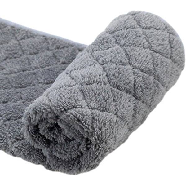 Pet Måtta, Maskintvättbar, Rutig Värmepressad Design, med Fint Sydd Sladd, Super Mjuk, Varm Husdjurskudde, Grå, XL