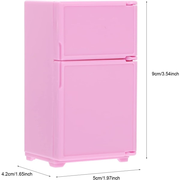 1:12 Scale Minijääkaappi, nukkekodin huonekalut Miniatyyri nukkekodin keittiöön (vaaleanpunainen)