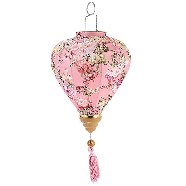 Floral Patterned Lantern Vietnam Lantern Mid-Autumn Silk Lanterns for Outdoor Use 30X29CM