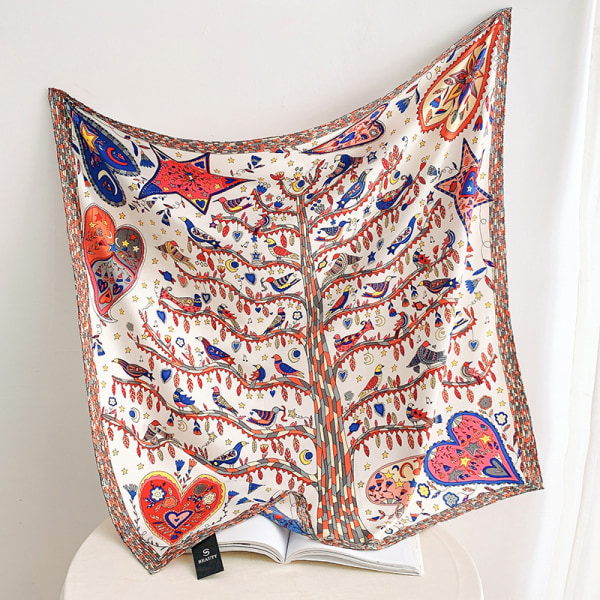 Silkelignende hovedtørklæde til kvinder - Satin store hårtørklæder - 35" Firkantet silkehårindpakning til at sove med gavepakke