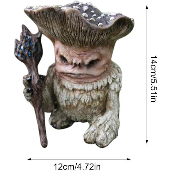 Trädgårdsstaty i harts, älva svamp tomte troll troll harts hantverk skulptur utomhus tomtefigur