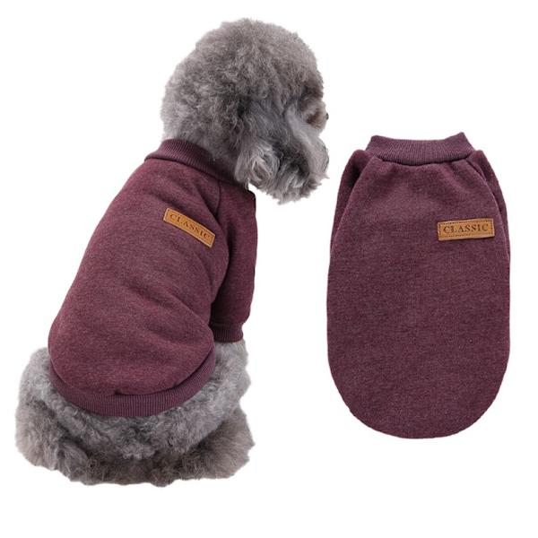 Hunde Tøj Hund Sweater Blød Fortykkelse Varm Hvalp Hunde T-shirt Vinter Hvalp Sweater til Hunde (Medium, Brun)