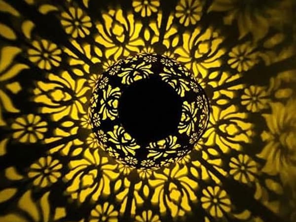 Solar lamp lantern gold copper Koppar orange