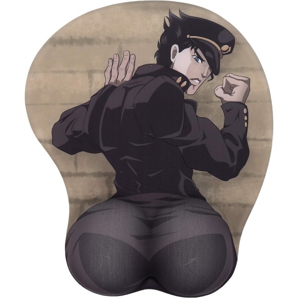 Joseph Joestar PP Anime 3D Musmatta med Mjuk Handledsstöd Gaming 3D Musmattor 2-vägs Hud (MP-Joestar PP)