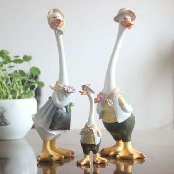 And | Kunstharpiks Spring Outing Andefigurer til udendørs - Gæs Skulptur Dekoration, Kunst Dekoration Have Håndværk Fe Skulpturer