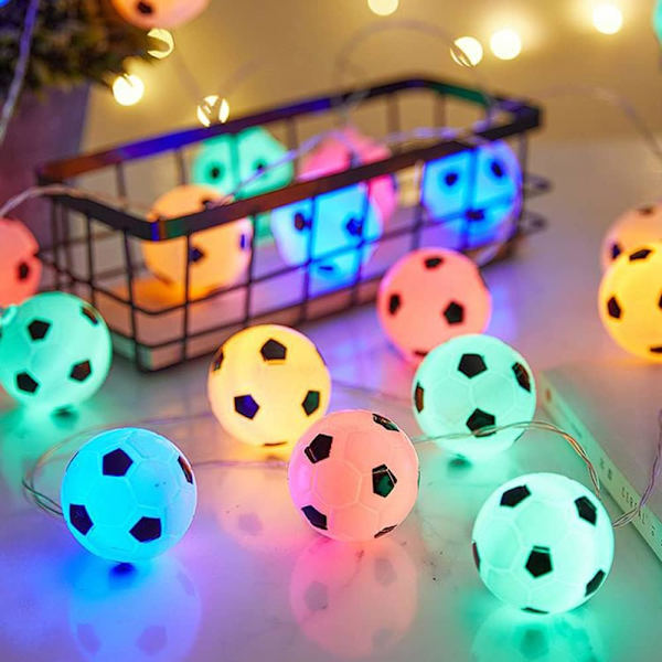 Fotball lyslenker, innendørs/hage lyslenke, USB LED fe-lys, 3M farge 20LED, jenters soveromdekor, bar, fest, juledekorasjon