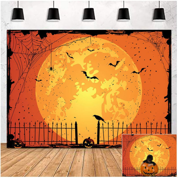 Hyvää Halloween-valokuvatausta 5x3ft ennen joulua Jack O'Lantern Pumpkin Lantern Night Hämähäkkiverkko hautausmaa syntymäpäivävalokuvaus taustat