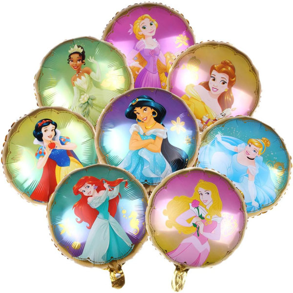 Disney Princess Balloons Bukett ，Disney Princess Party Supplies Ballongbukettdekorationer med 8 prinsessor