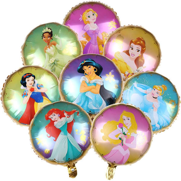 Disney Princess -ilmapallokimppu, Disney Princess -juhlatarvikkeet Ilmapallokimppu koristeet 8 prinsessalla