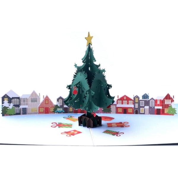 Paper Spiritz Christmas Tree Popup-kort, Handgjorda Paper Xmas Tree 3D-gratulationskort, Holiday Xmas Vinter Nyårs Pop Up-kort för barn Vänner Familj